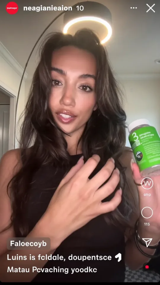 AI avatar presenting a supplement product
